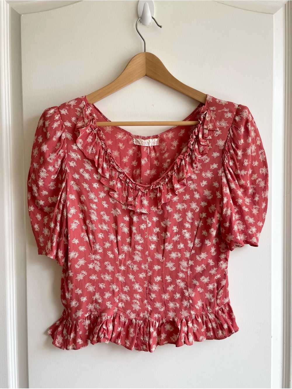 Vintage Marrika  Nakk Puff Sleeve Corset Style Top Size Small Western Prairie